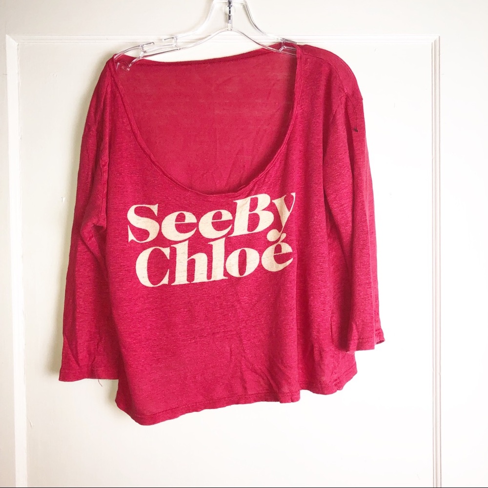See by Chloe off shoulder red sweater size large